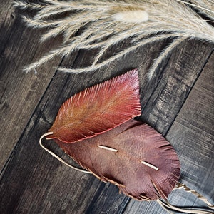 Leather Feather Hat Band - Cowboy Hat Band - Cowgirl Hat Band