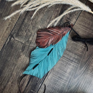 Leather Feather Hat Band - Cowboy Hat Band - Cowgirl Hat Band