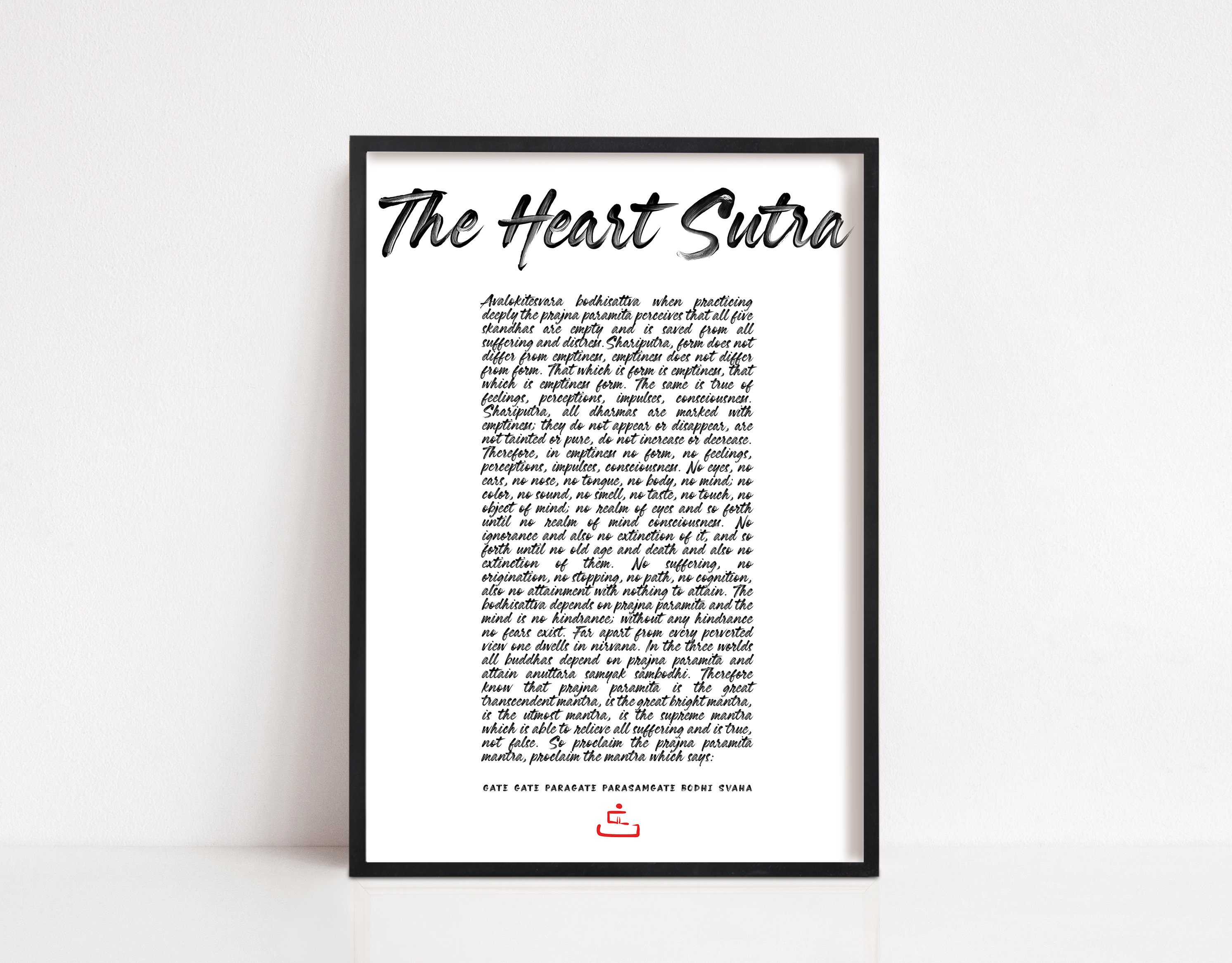 Printable Heart Sutra Wall Art, English Heart Sutra Poster, Buddhist ...