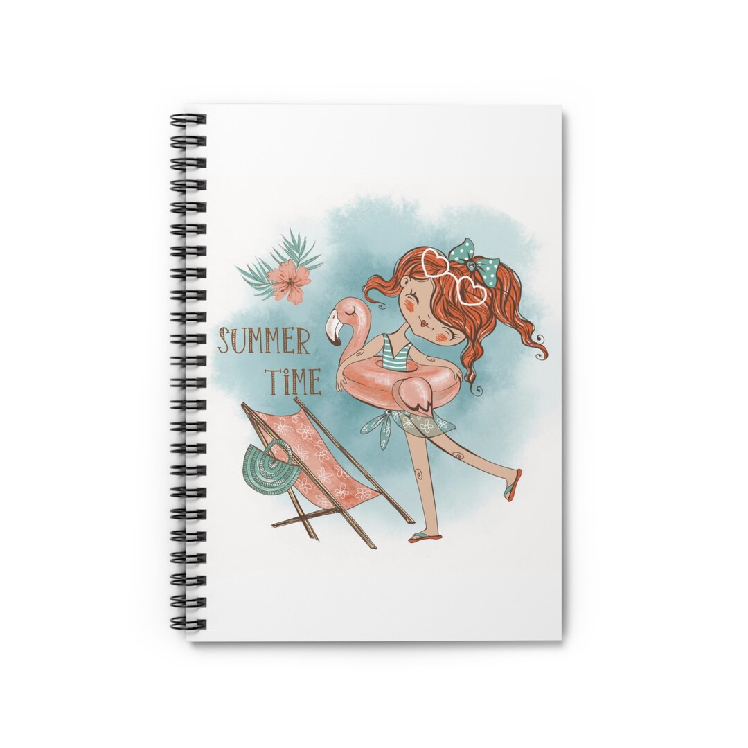 Miami Home Beach Girl Spiral Notebook Ruled Line - Etsy