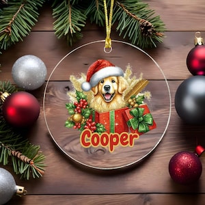 Custom Dog Ornament, Pet Memorial Gift, Personalized Dog Ornament, Pet Sympathy Gift, Christmas Dog Ornament, Dog Mom Gift, Golden Dog Gift