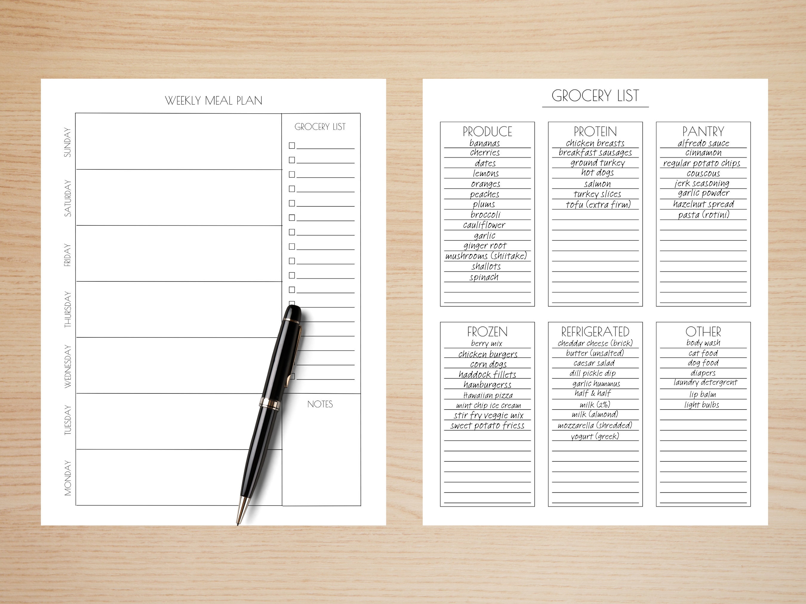 Weekly Meal Planner | Weekly Menu Planner | Grocery List Template ...