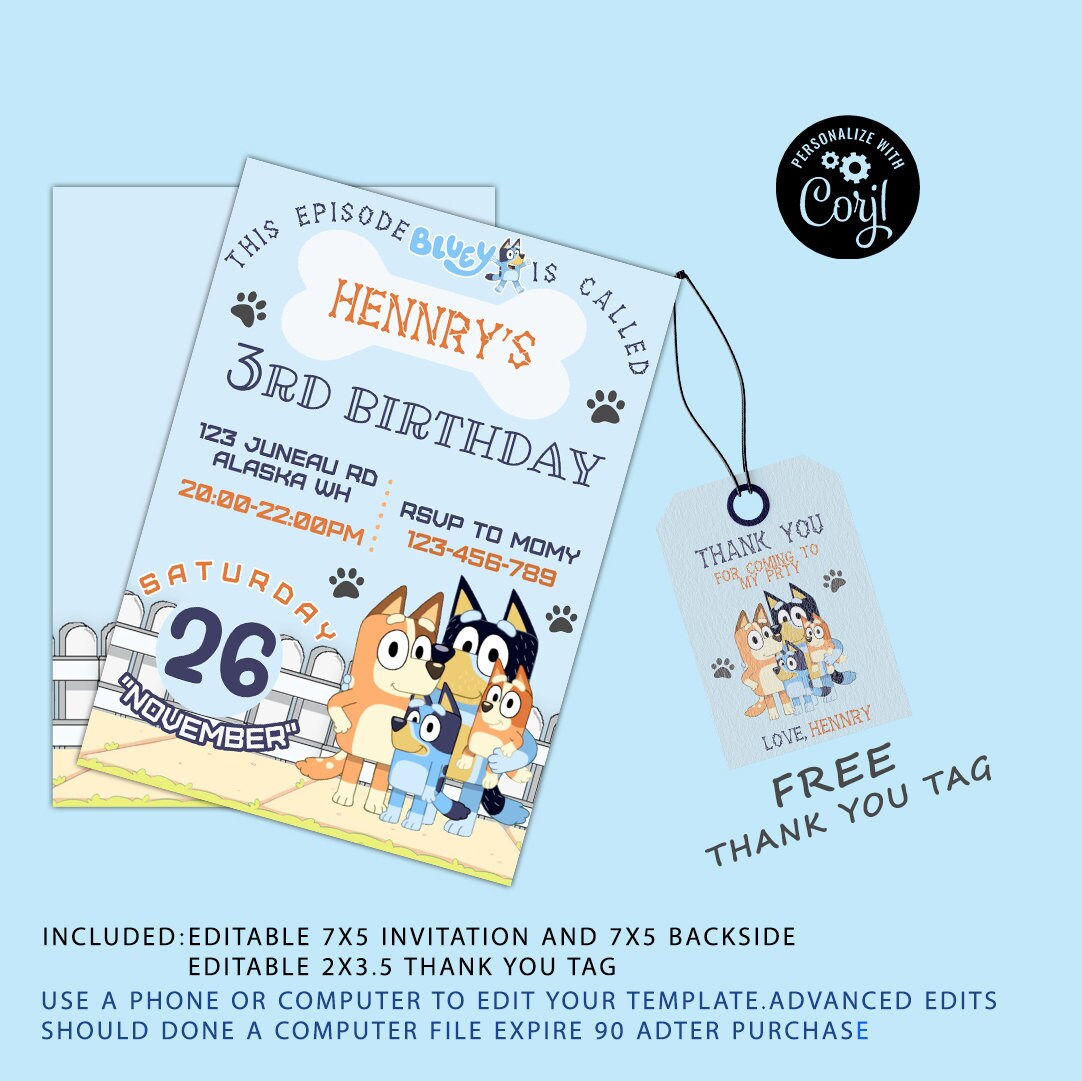 Bluey Card - Etsy