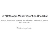 DIY Bathroom Mold-Prevention Checklist | Bathroom Remodel Mold Prevention Guide | Printable Home Improvements PDF