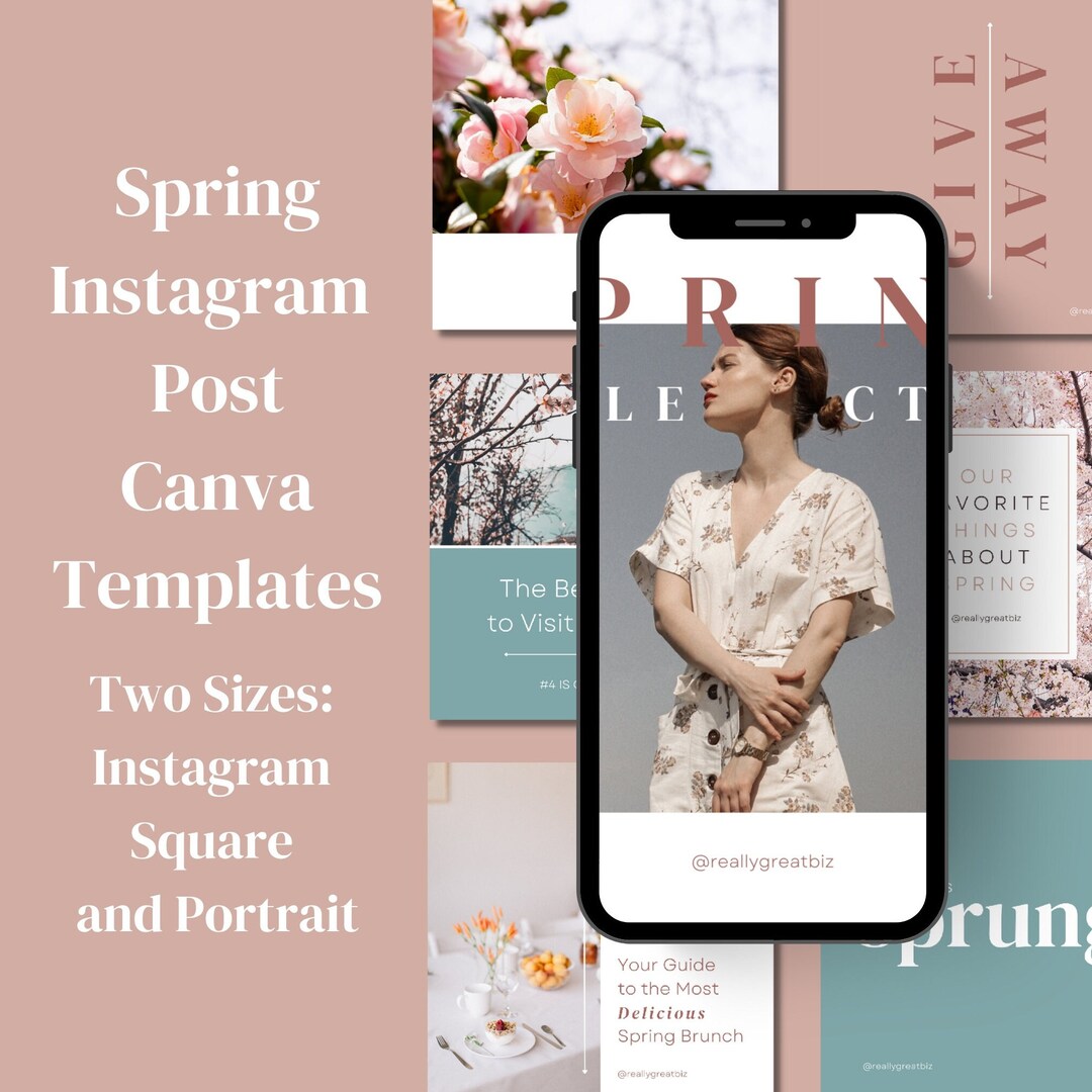 Spring Instagram Post Canva Templates - Etsy