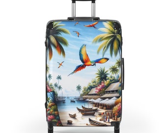 Valise Sac de plage aventure avec charme tropical vibrant - Valise à cabine exotique avec motif floral