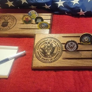Military Desktop Challenge Coin Display
