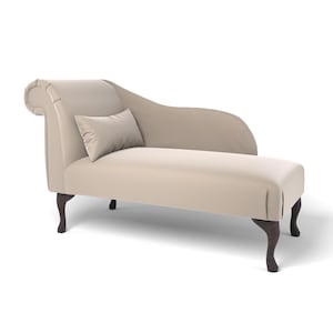 Elegante Beige / Creme Chaiselongue aus Samt - Personalisierte Polsterung und Konfiguration