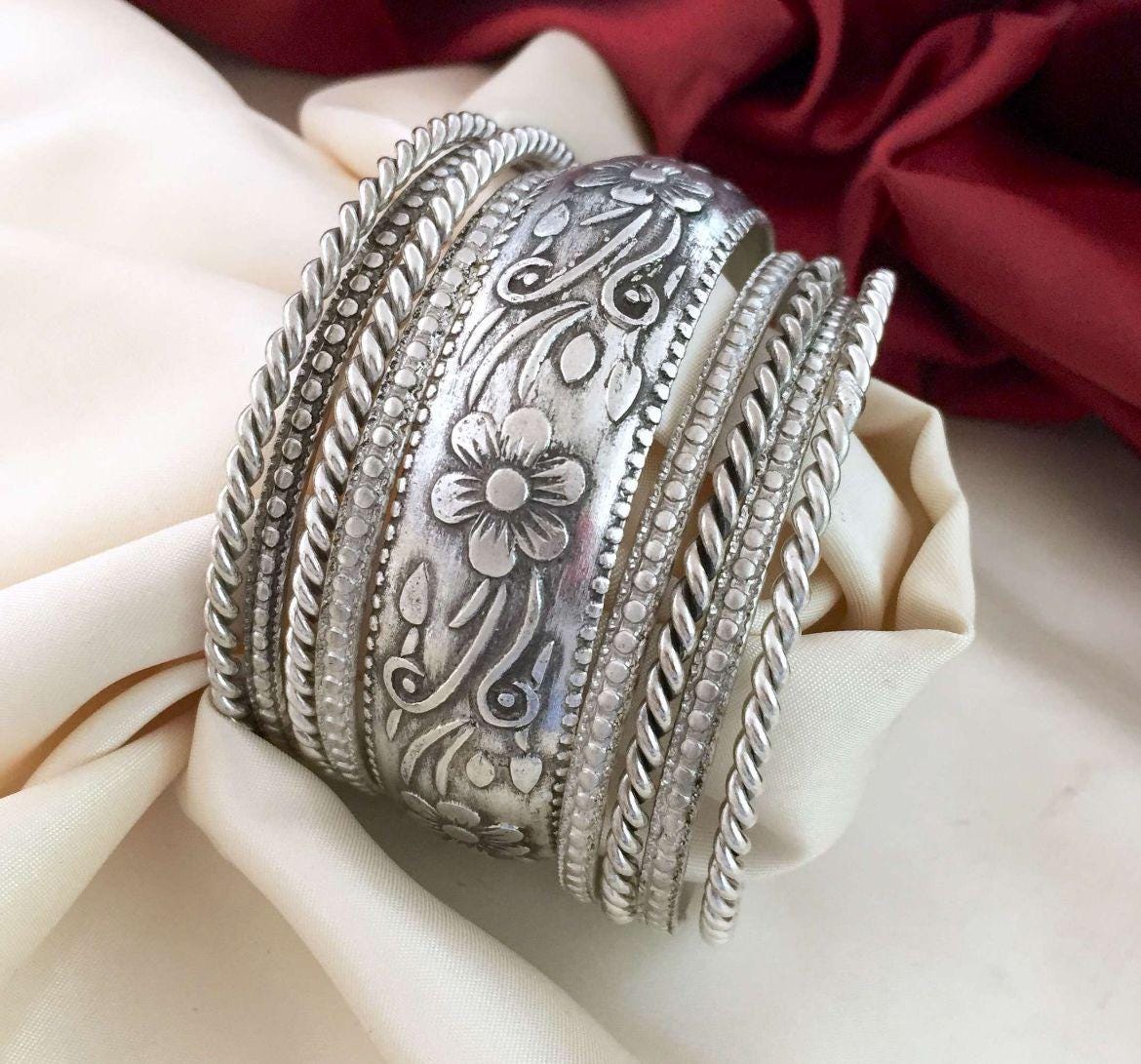 Vintage Silver 925 bangle 有刺鉄線 y2k グランジ 925 Sterling