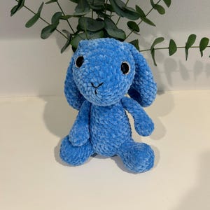Snuggly Bunny Plushie- Blue- Hand Crocheted!