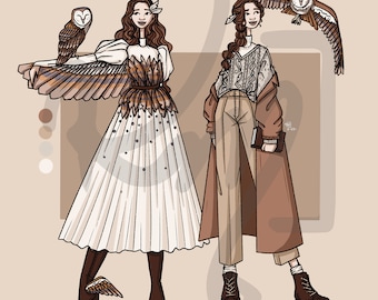 Owl Inspired Fashion Illustration (#24)