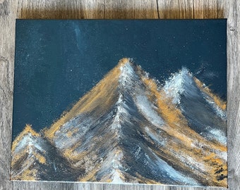 Acrylic painting “ Golden Mountain”