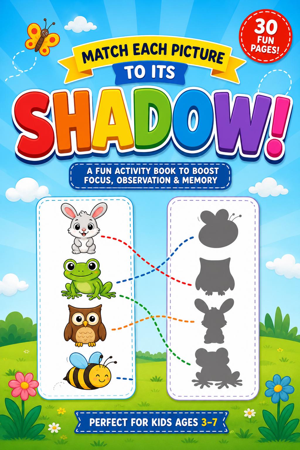 Kids Shadow Matching Workbook, Preschool Activity Book Ages 3-7 ...