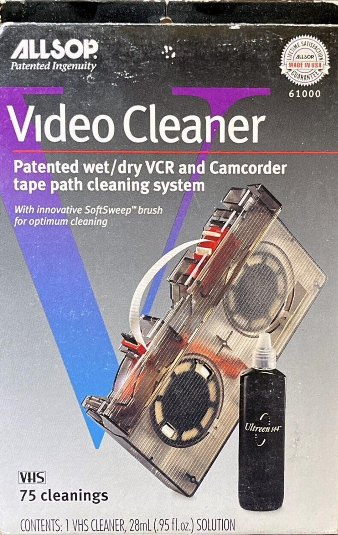 ALLSOP 3 VCR VHS Head Tape Drive Cleaner 