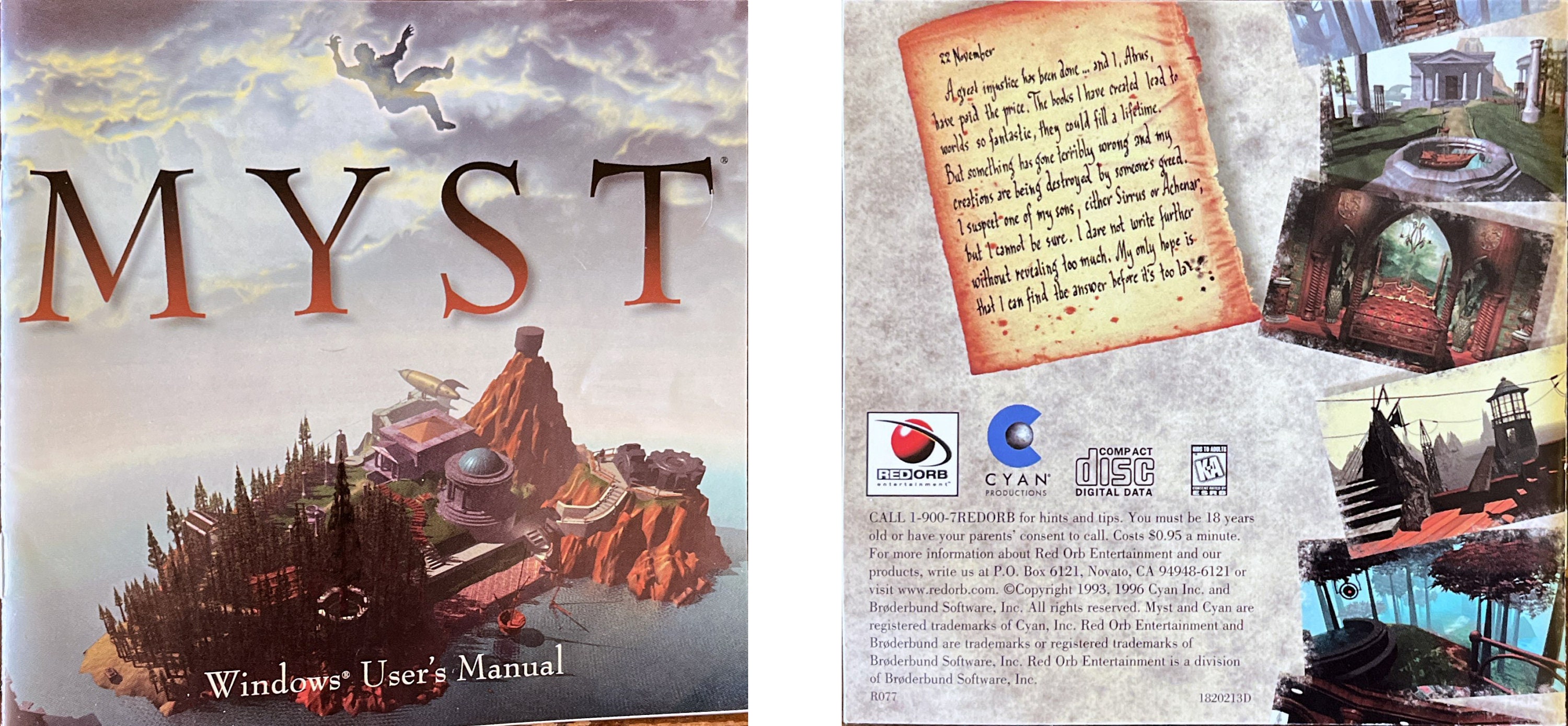 Myst (CD, Adventure Video Game, 1993), Riven the Sequel to