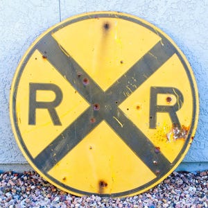 Vintage 36&quot; Large Southern Pacific Lines (Espee) Railroad Crossing Sign (Original), **Read Listing & Price Carefully.**