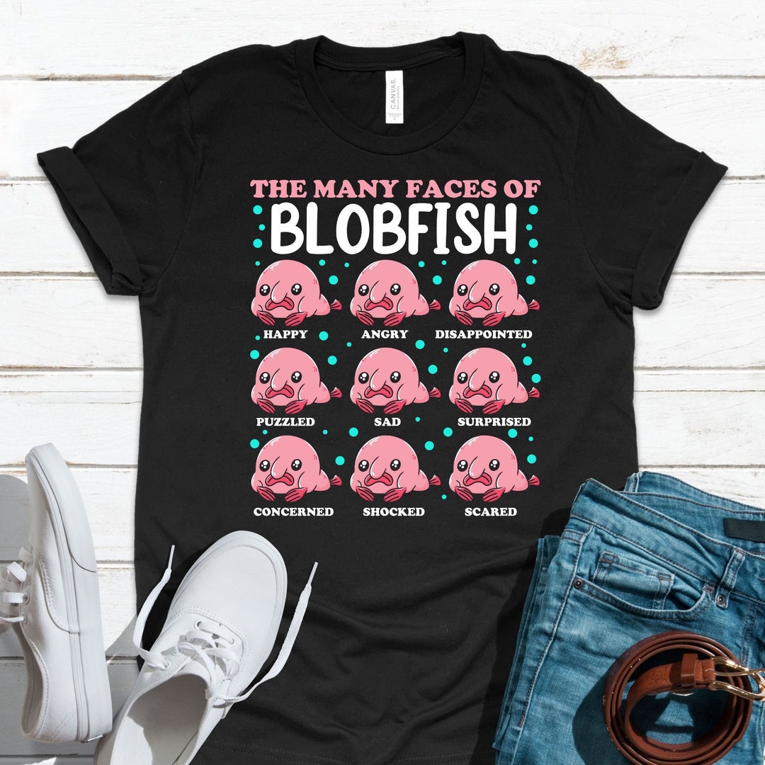 The Many Faces of Blobfish Ocean Funny Humor Emotions Etsy