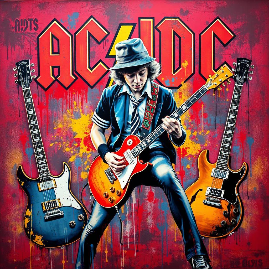 5 AC/DC Angus Young, Logo, Rock and Roll Abstract Musician Art-png ...