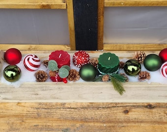 クリスマスのテーブルセンターピース