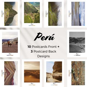 Set de postales de viaje a Perú Diseño digital Fotografía Arte mural Sudamérica