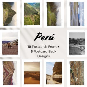 Peru Travel Postcards Set Digital Design Photography Wall Art South America