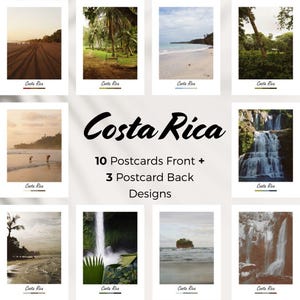 Costa Rica Travel Postcards Set Digital Design Photography Wall Art Latin America
