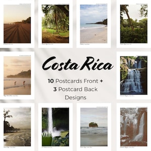 Conjunto de cartões postais de viagem da Costa Rica, design digital, fotografia, arte de parede, América Latina