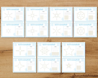 Tapetes Imprimibles de Malvaviscos y Palillos de Copos de Nieve: Actividades navideñas para niños pequeños y niños