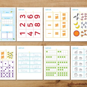 Printable Number Matching: 1-10 Number Matching Practice sheet for toddler, pre-school, kindergarten math activity