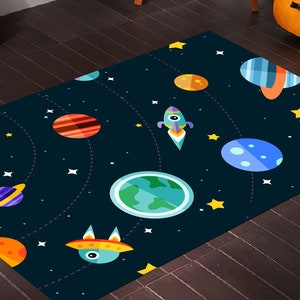 Space Rug,Galaxy Rug,Planet Rug,Space Pattern Rug,Solar System,Kids Room Rug, Non Slip Rug,Custom Rug,Gift For Her-Him,Gift For Kids