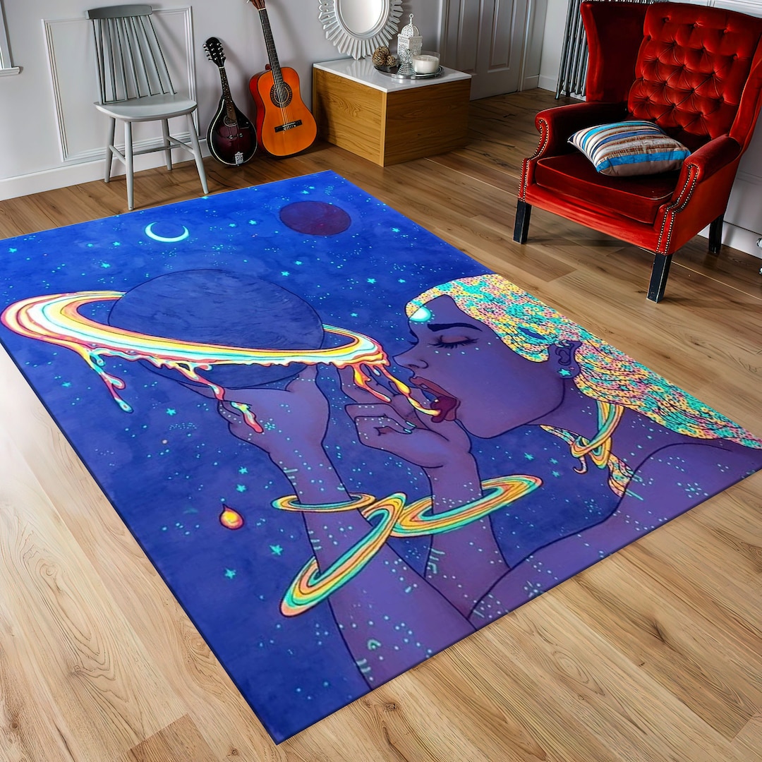 Space Monkey Rug Space Rug,galaxy Rug,planet Rug,space Pattern Rug,solar System,space ...