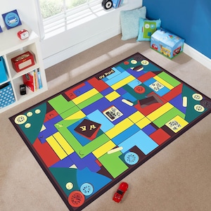 Monopoly Rug,Board Game Rug,Money Rug,Popular Game,Living Room Rug,Colorful Rug,Modern Area Rug,Abstract Rug,Printed Rug,Game Room Rug
