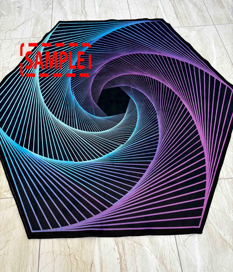 Visual Effects Rugs Hexagon Rug,vortex Rug,illusion Rug,psychedelic Rug,living Room Rug ...