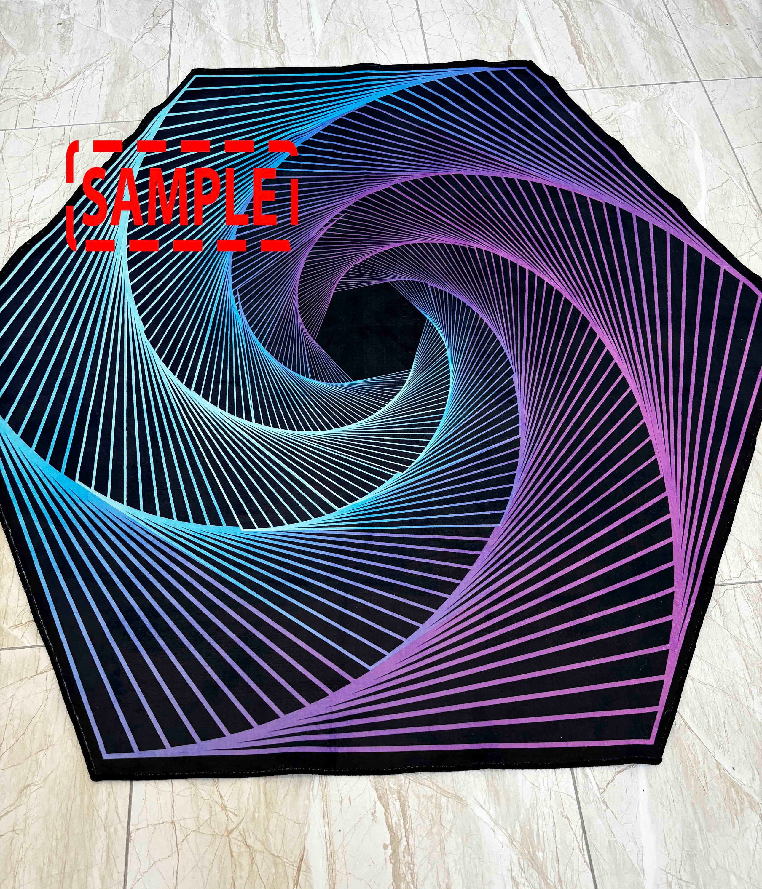 Hexagon Rug,vortex Rug,illusion Rug,psychedelic Rug,living Room Rug ...