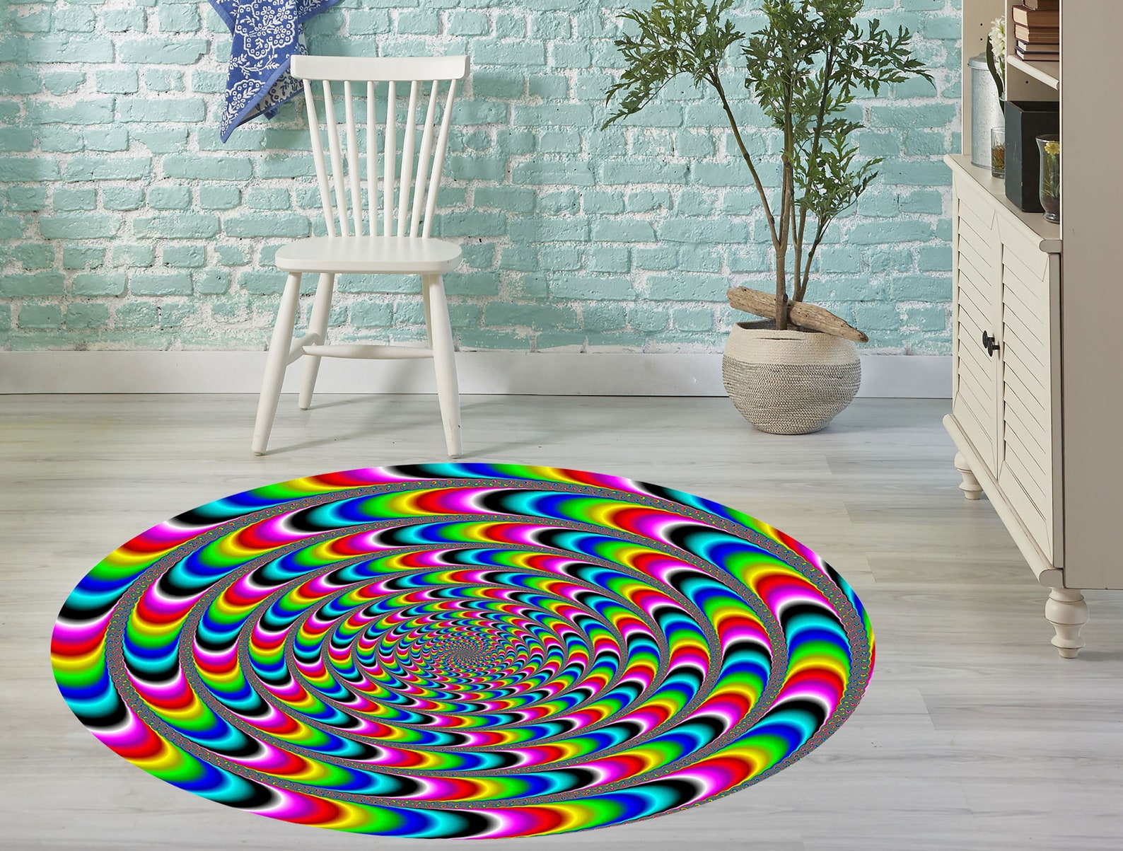 Psychedelic Optical Illusion Rug,vortex Rug,round Rug,trippy Rug,home ...