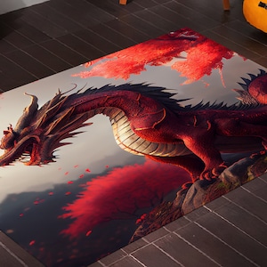 Dragon Rug, Legend Rug, Mythological Rug, Gift For Him/Her, Kids Room Rug, Fashion Rug,Gaming Room Rug,Young Room Rug,Home Decor,Digital Rug