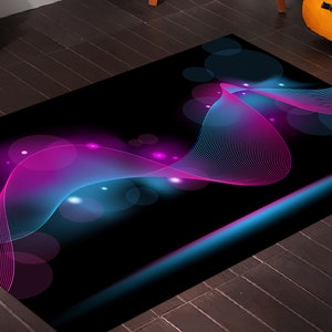 Neon Light Rug,Neon Art,Laser Rug ,Gamer Room Rug,Abstract Rug,Modern Rug,Living Room Rug,Home Decor Rug,Neon Gift, Non Slip