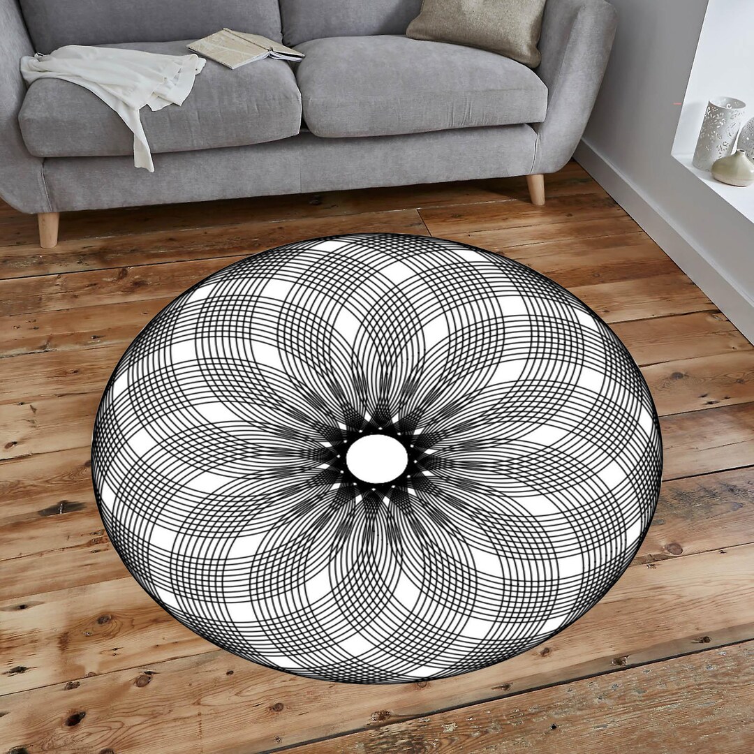 Psychedelic Trippy Holographic Round Rug