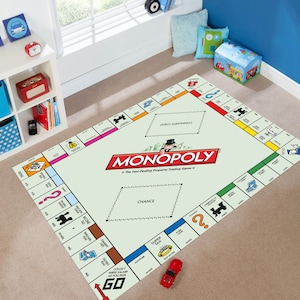 Monopoly Rug,Board Game Rug,Money Rug,Popular Game,Living Room Rug,Colorful Rug,Modern Area Rug,Abstract Rug,Printed Rug,Game Room Rug