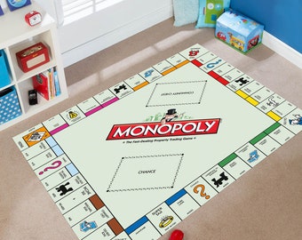 Monopoly Rug,Board Game Rug,Money Rug,Popular Game,Living Room Rug,Colorful Rug,Modern Area Rug,Abstract Rug,Printed Rug,Game Room Rug