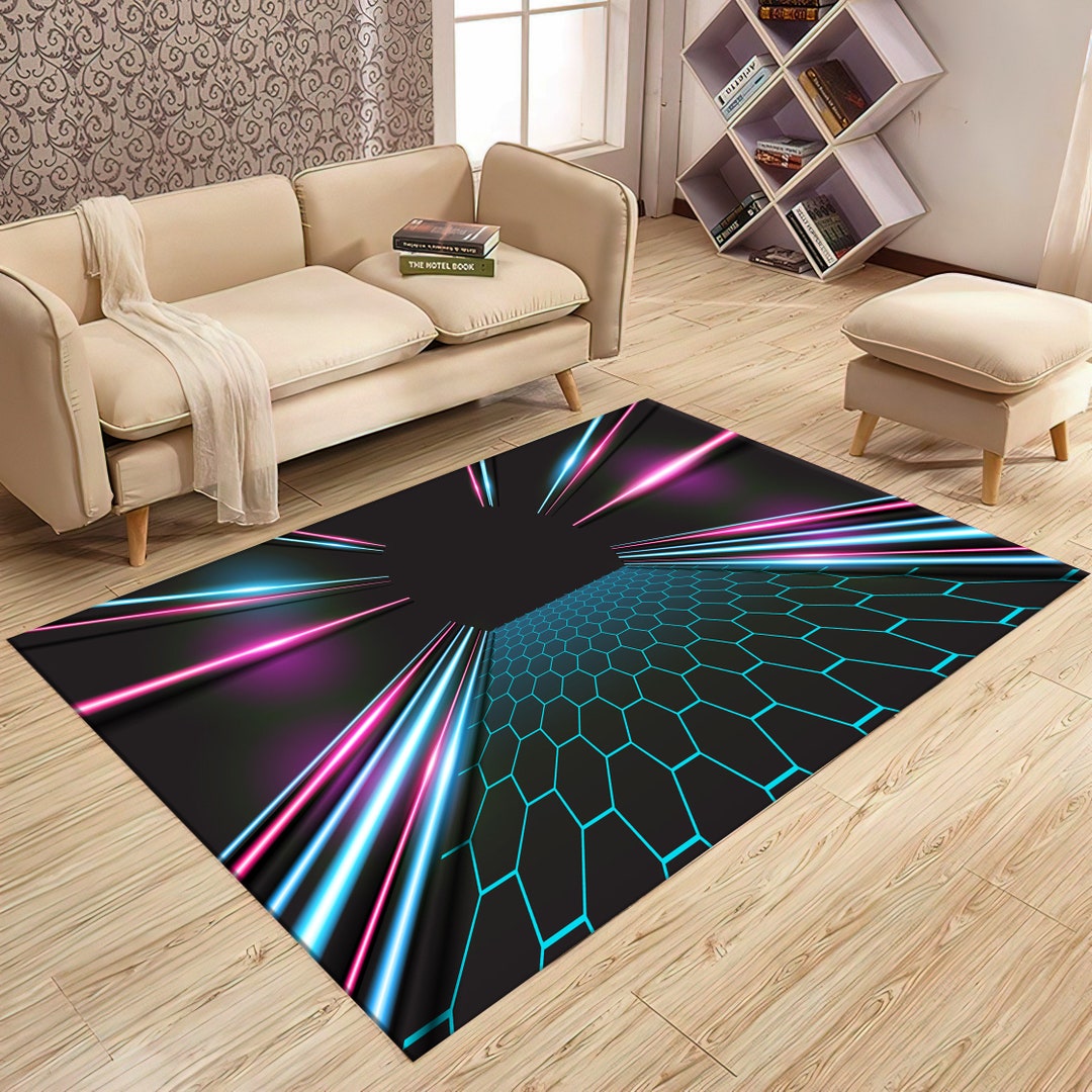 Rgb Gaming Rug Gaming Room Rug, E-sport Rug, Neon Look Rug, Colorful Rug, Gamer Rug ...