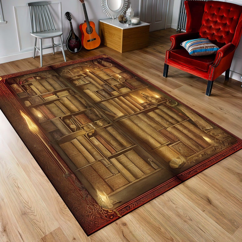 Library Rug Vintage Library Rug, Rug of Ancient Artifacts,rug of Mystical Symbols,young ...