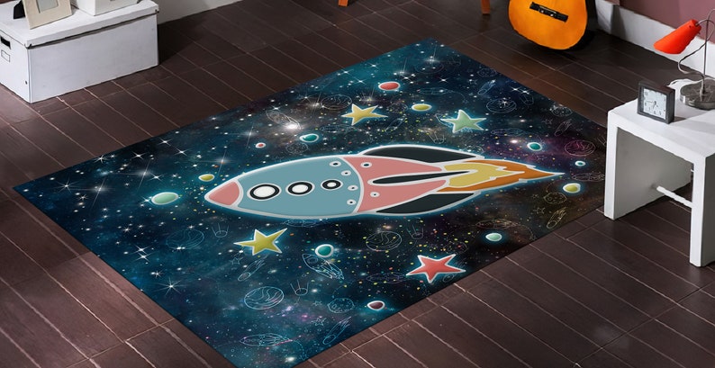 Space Rug,galaxy Rug,planet Rug,home Decor,solar System,kids Room Rug ...