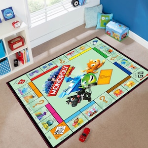 Monopoly Rug,Board Game Rug,Money Rug,Popular Game,Living Room Rug,Colorful Rug,Modern Area Rug,Abstract Rug,Printed Rug,Game Room Rug