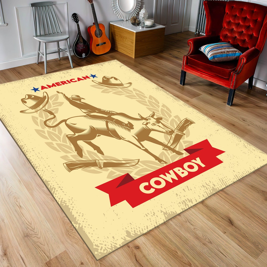 Rodeo Rug Cowboy Rug, Rodeo Rug, Bandit Rug, Wanted Bandit Rug, Cowboy, Cool Rugs ...