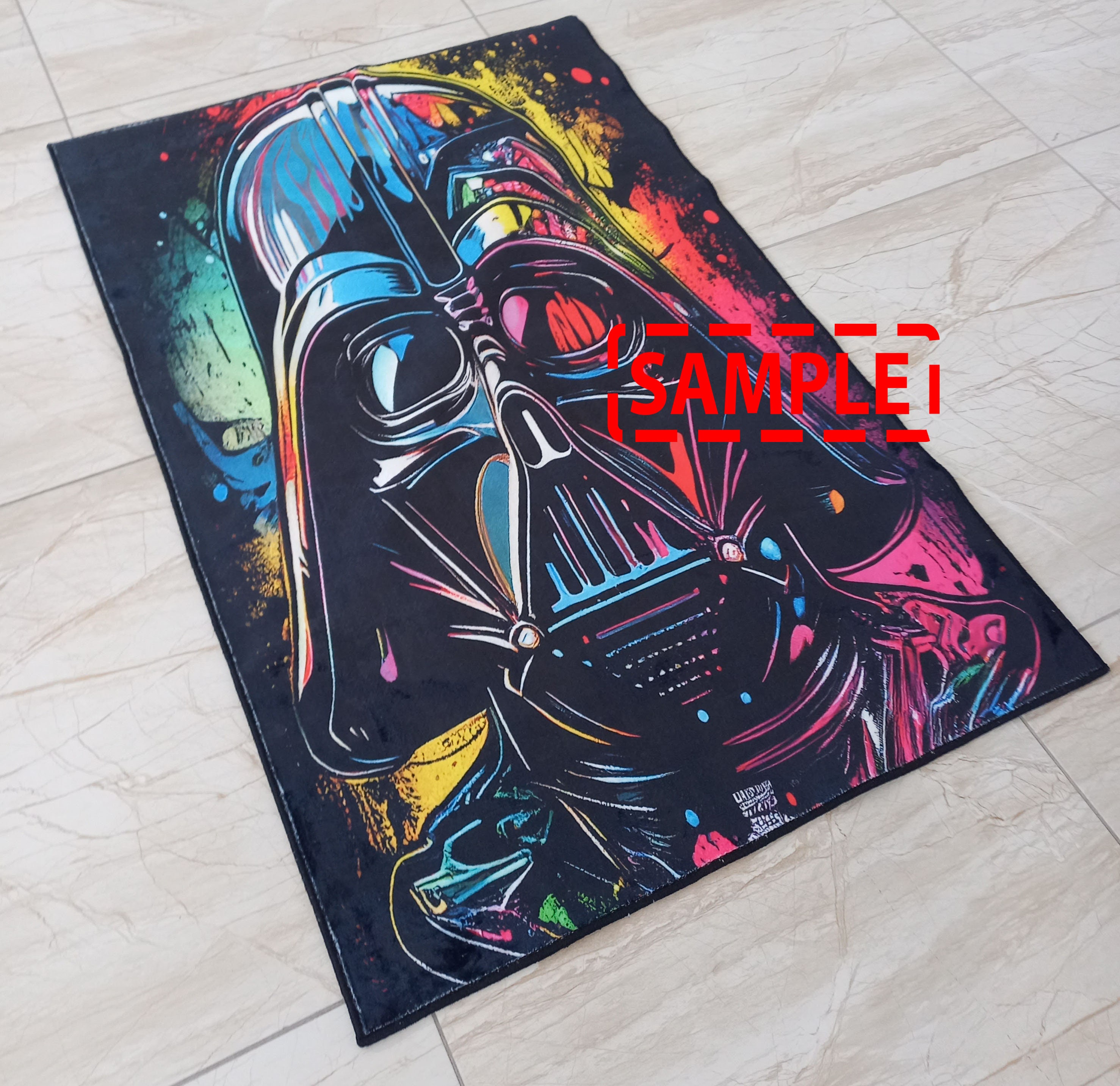 Starwars Rug,darth Vader Rug,starwars Patterned Rug,colorful Rug,neon ...