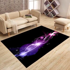 Gaming Room Rug, E-Sport Rug, Neon Look Rug, Colorful Rug, Gamer Rug, Purple Rug, Shining Rug, Gift For Gamers, Boys Girls Room Rug,Area Rug