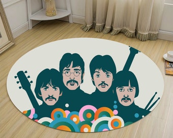 Alfombra The Beatles, Alfombra musical, Alfombra para sala de estar, Alfombra de ventilador, Alfombra de área, Alfombra redonda, Alfombra antideslizante, Alfombra de salón, Alfombra para adolescentes, Alfombra personalizada, Alfombra digital