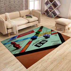 Monopoly Rug,Board Game Rug,Money Rug,Popular Game,Living Room Rug,Colorful Rug,Modern Area Rug,Abstract Rug,Printed Rug,Game Room Rug