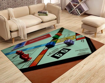 Monopoly Rug,Board Game Rug,Money Rug,Popular Game,Living Room Rug,Colorful Rug,Modern Area Rug,Abstract Rug,Printed Rug,Game Room Rug